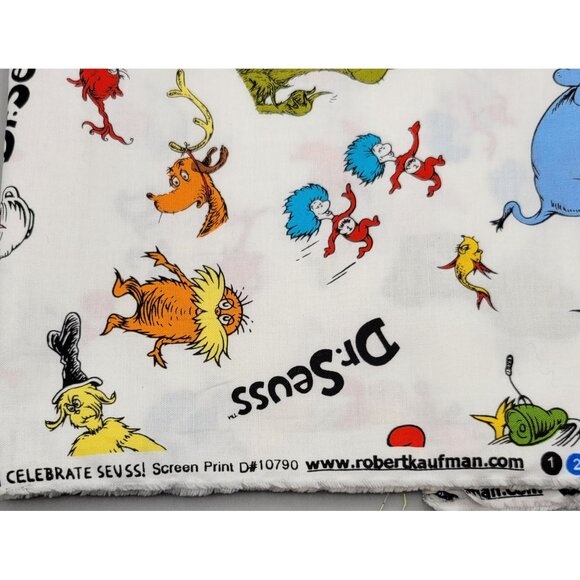 Celebrate Seuss Cotton Fabric Robert Kaufman Dr Seuss D10790 Children Kids - Picture 8 of 9